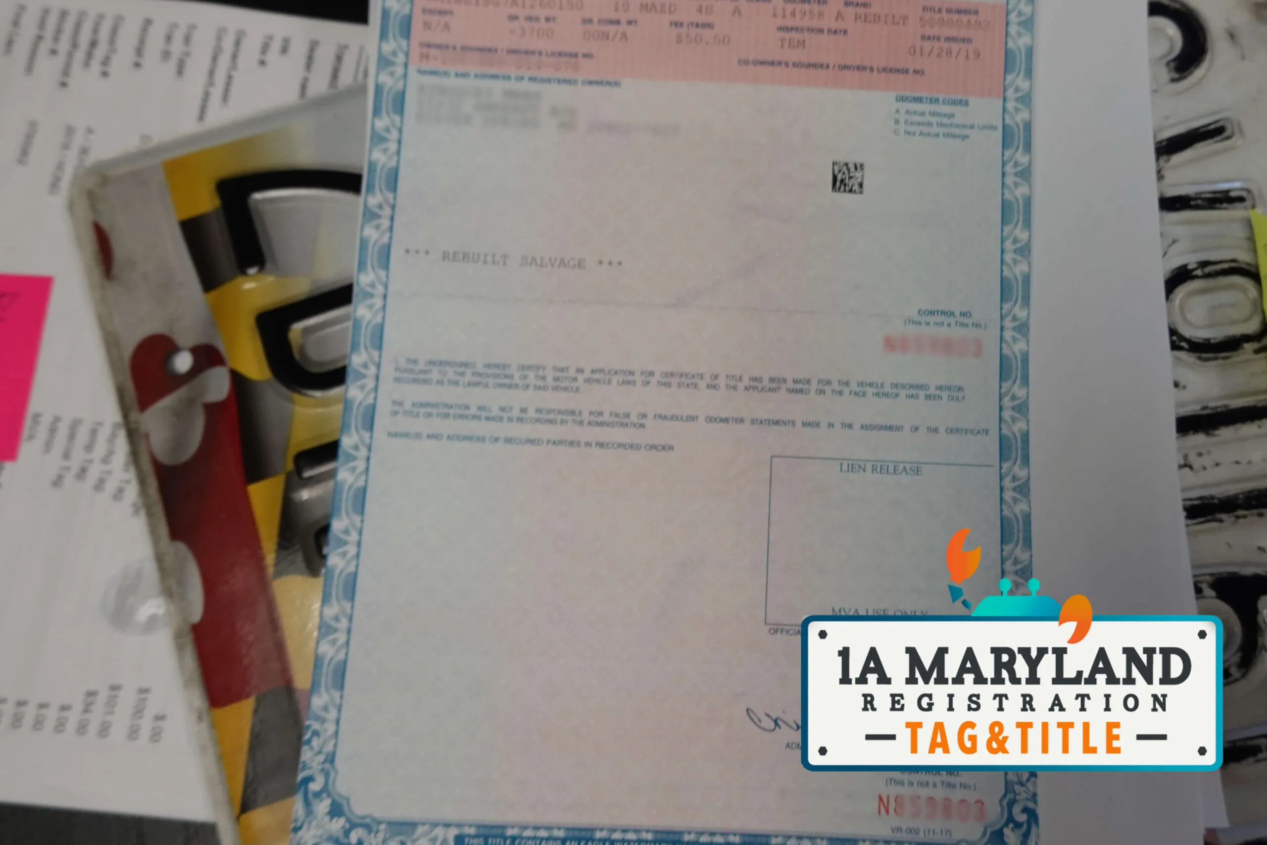 1A Maryland Registration en Glen Burnie