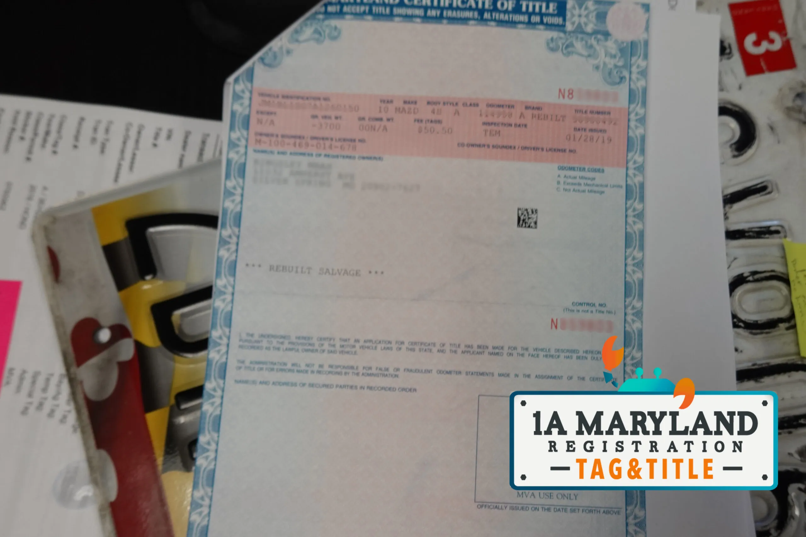 1A Maryland Registration en Glen Burnie