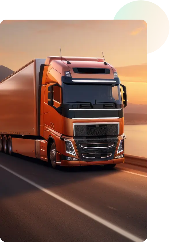 Fuel pump and truck at a commercial fuel station