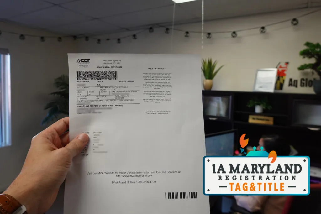 how to register a vehicle in Maryland vehicle registration