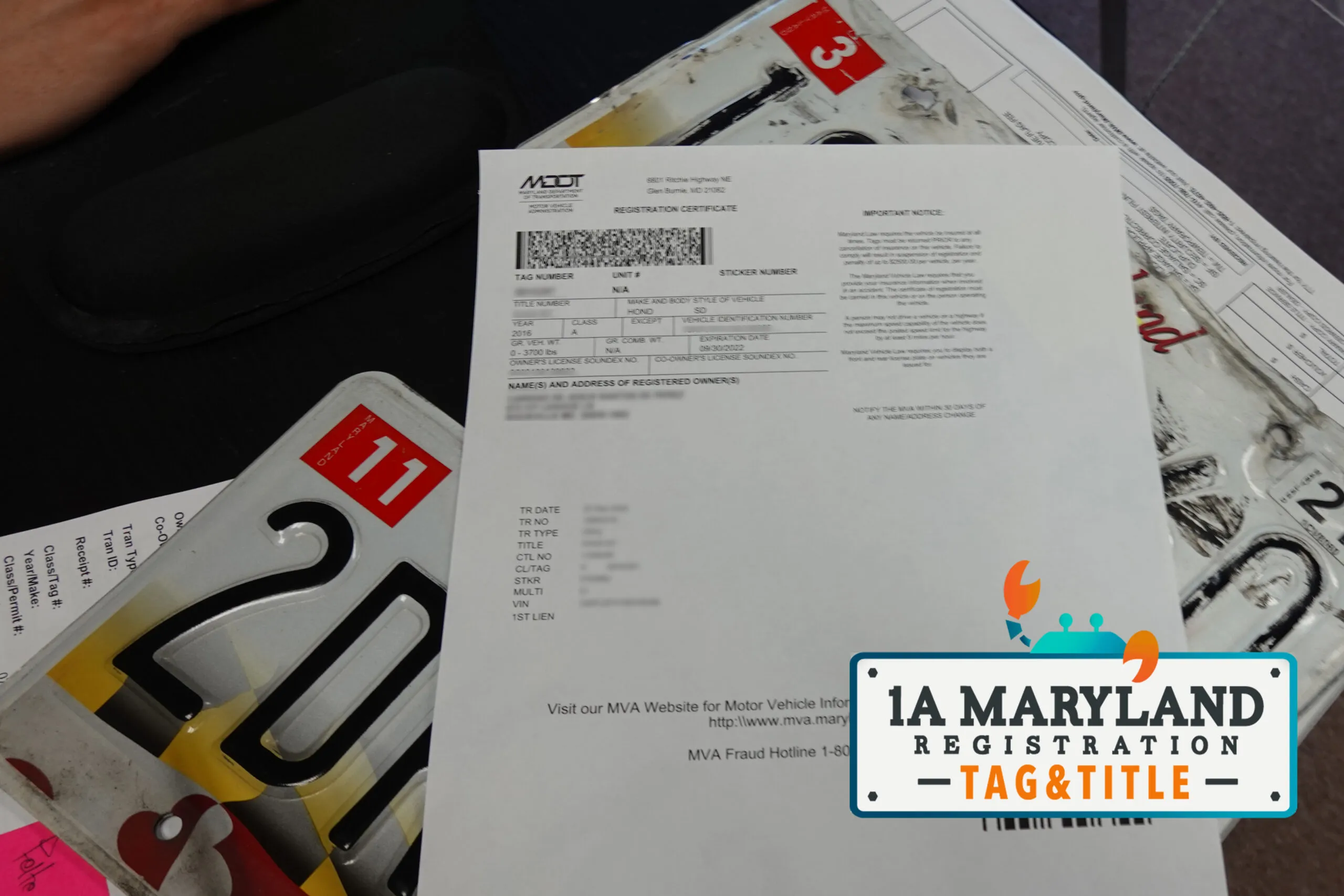 1A Maryland Registration en Glen Burnie