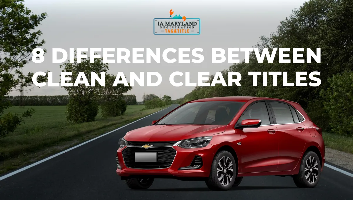 8 Differences Between Clean and Clear Titles: red car on a country road