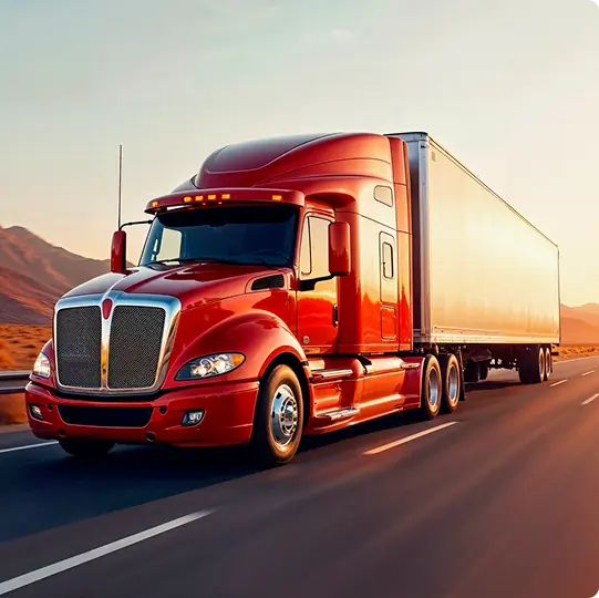 Semi truck parked at a loading dock