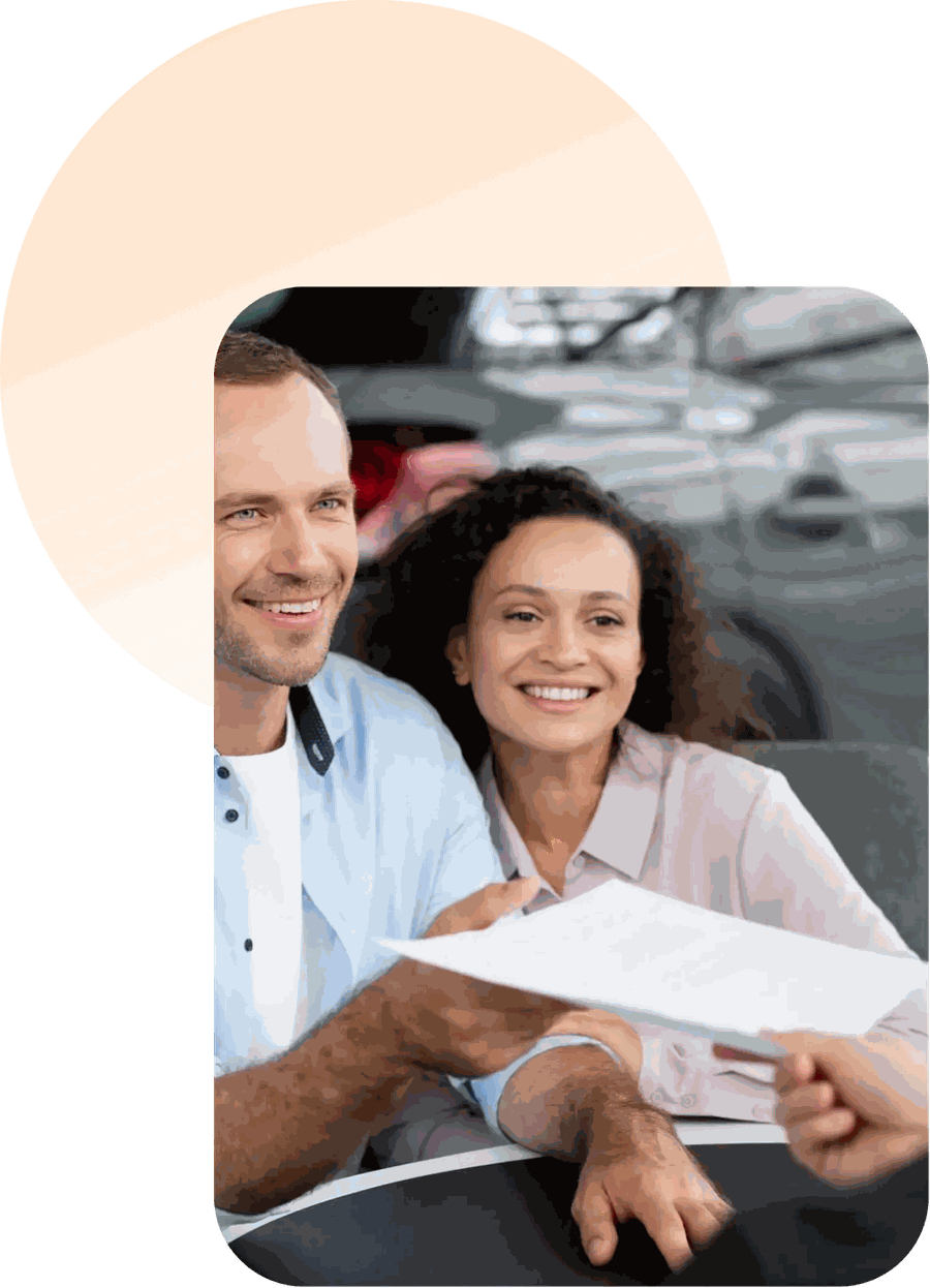 Maryland couple completing their vehicle registration in Glen Burnie